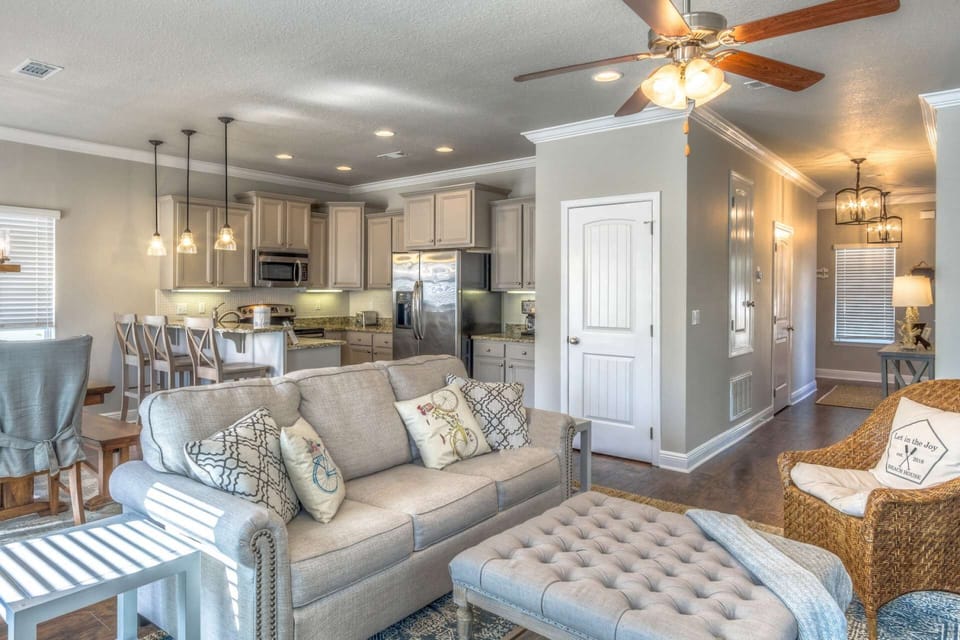A beautifully decorated open living concept on the main floor