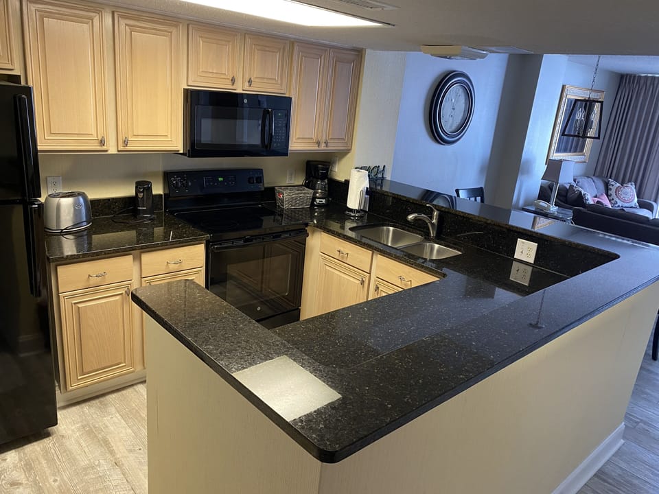 Kitchen area with all the comforts of home.