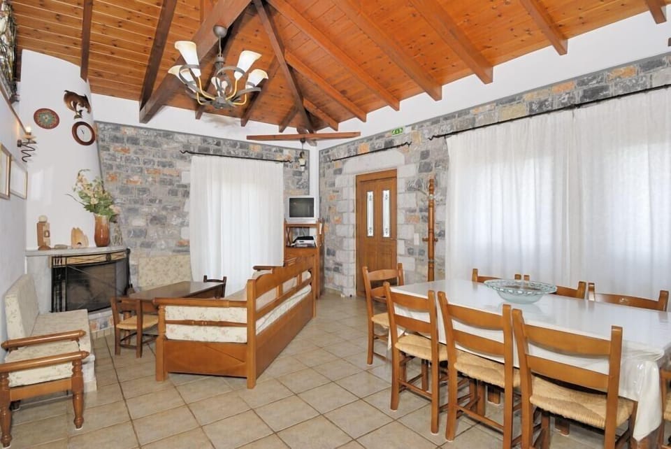 Fireplace and living area
