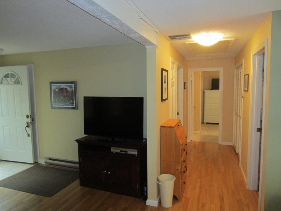 55" Flat Screen / Hallway to Bedrooms