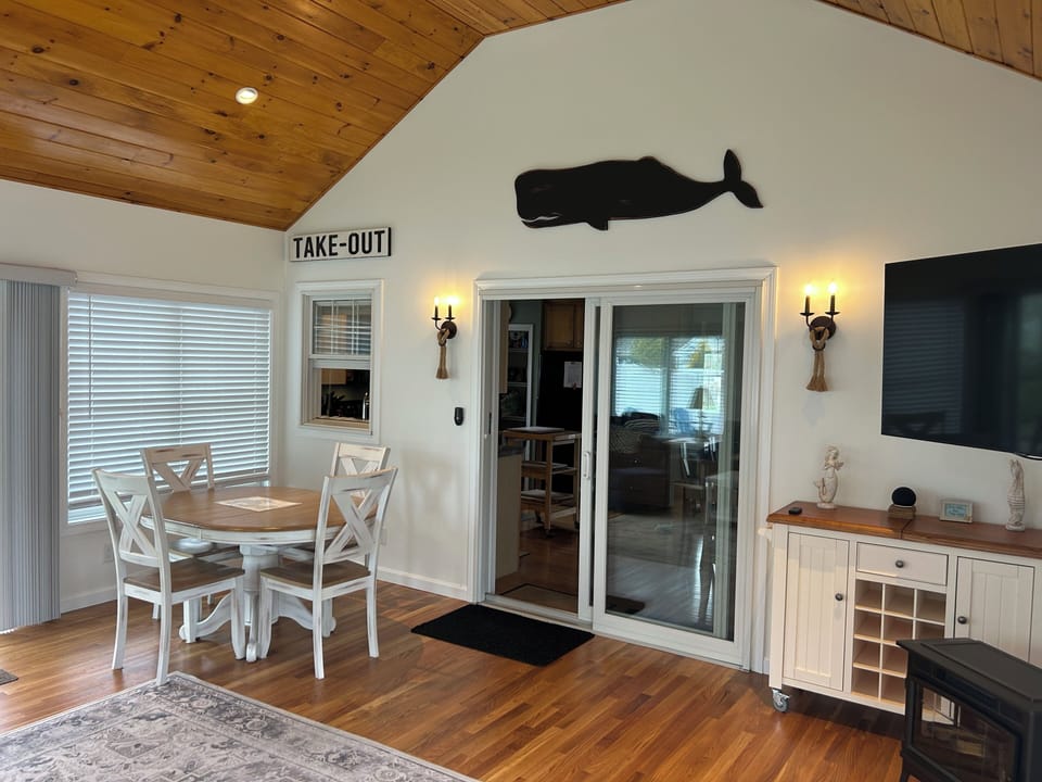 Dining area in three season room.