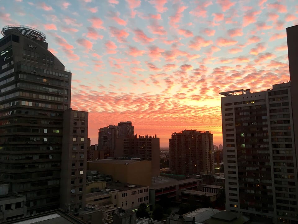 Magical sunset over Santiago