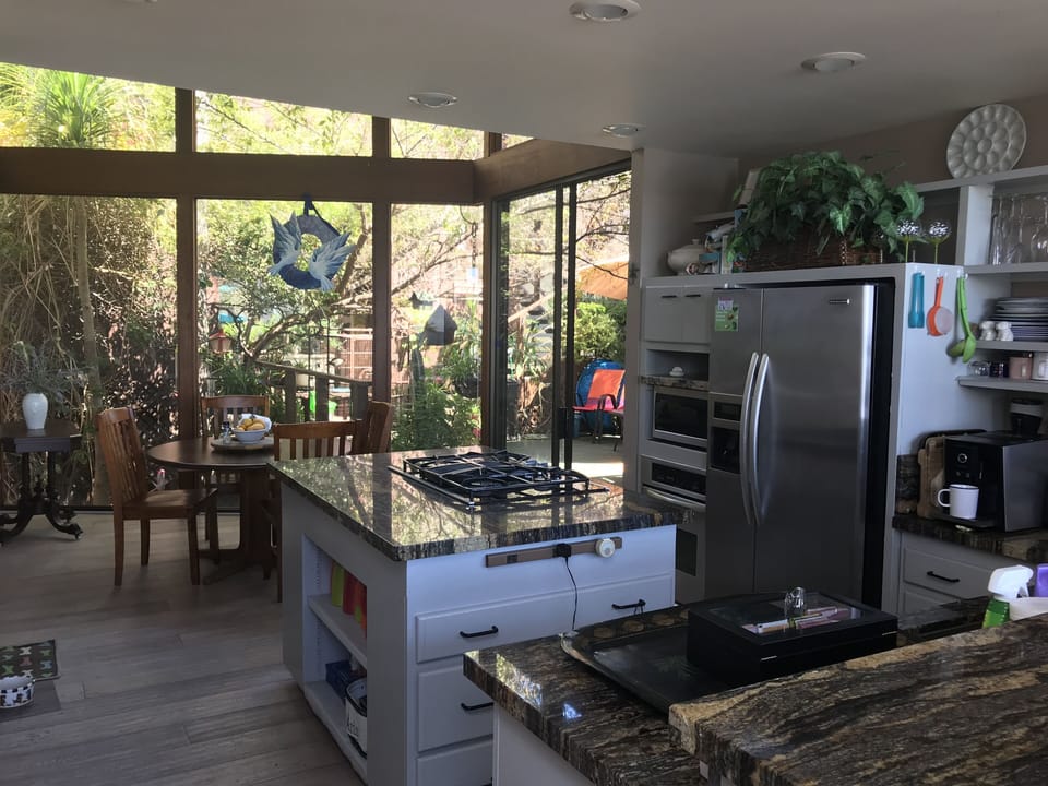 looking into the kitchen