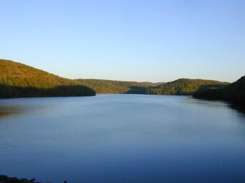 Yough Lake; 3 miles down the road are the marina, boat ramp and picnic areas.
