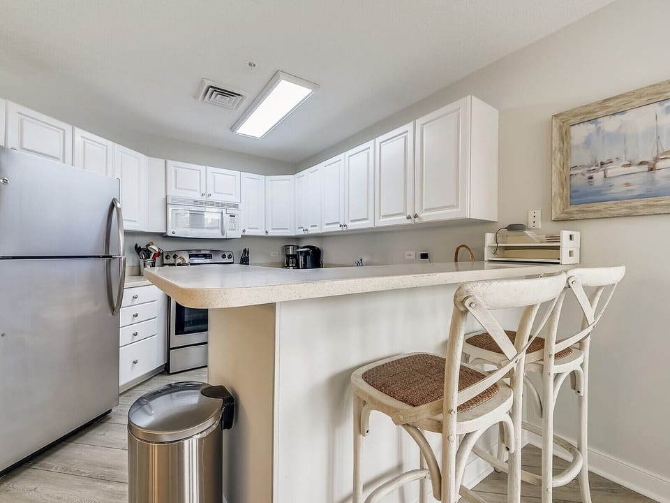 Kitchen with Breakfast Bar at 2206 SeaCrest