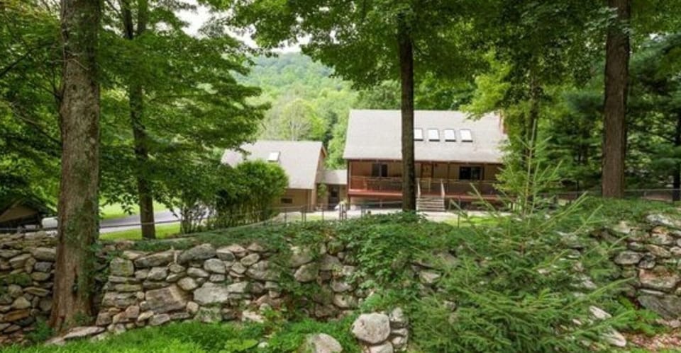 Stone wall surrounding property