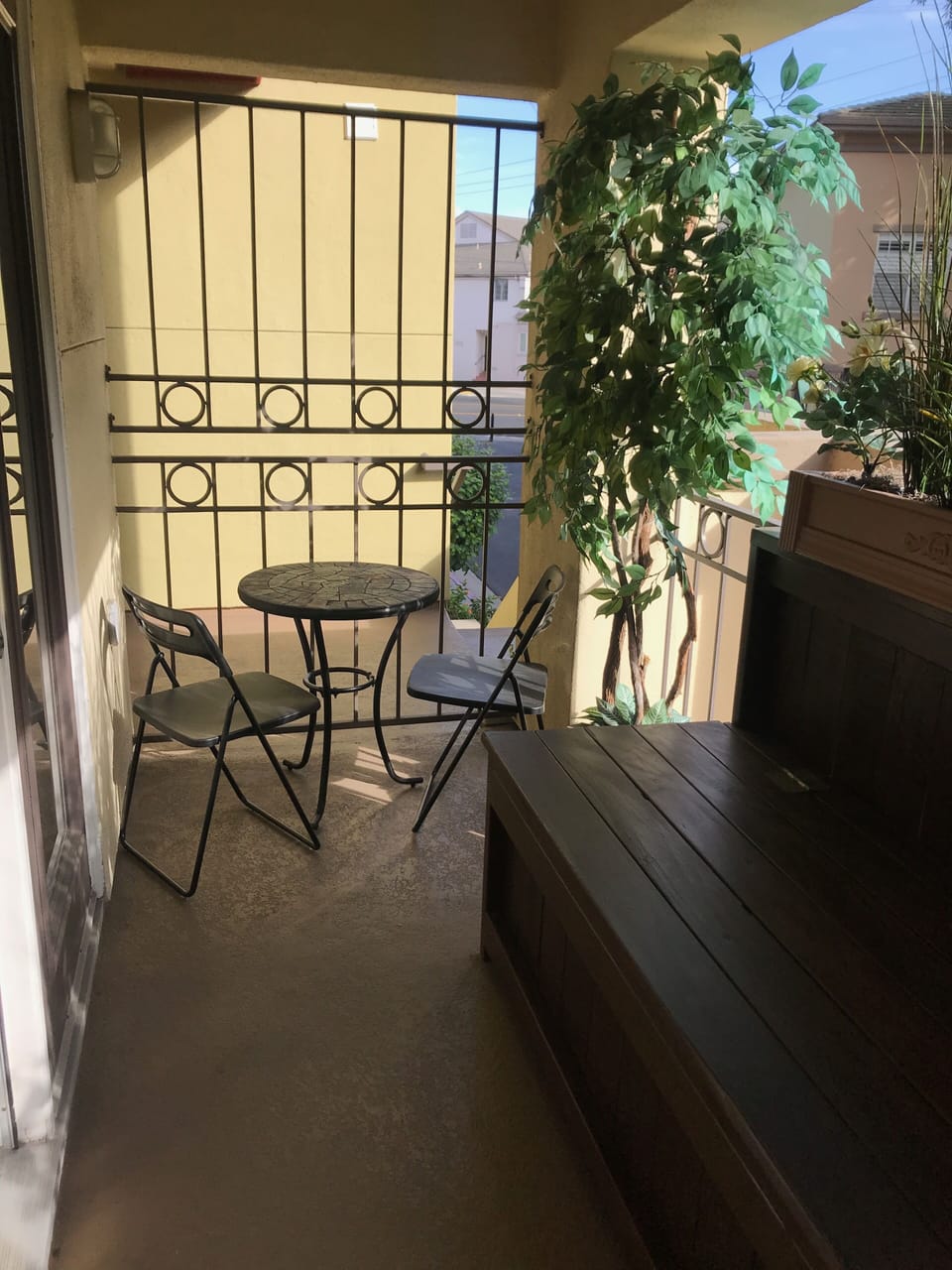Private, Covered Balcony off Living Room