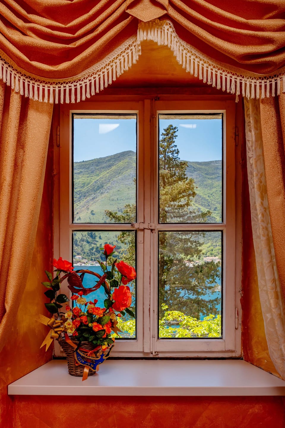 Window from bedroom with gorgeous Boka Bay View.