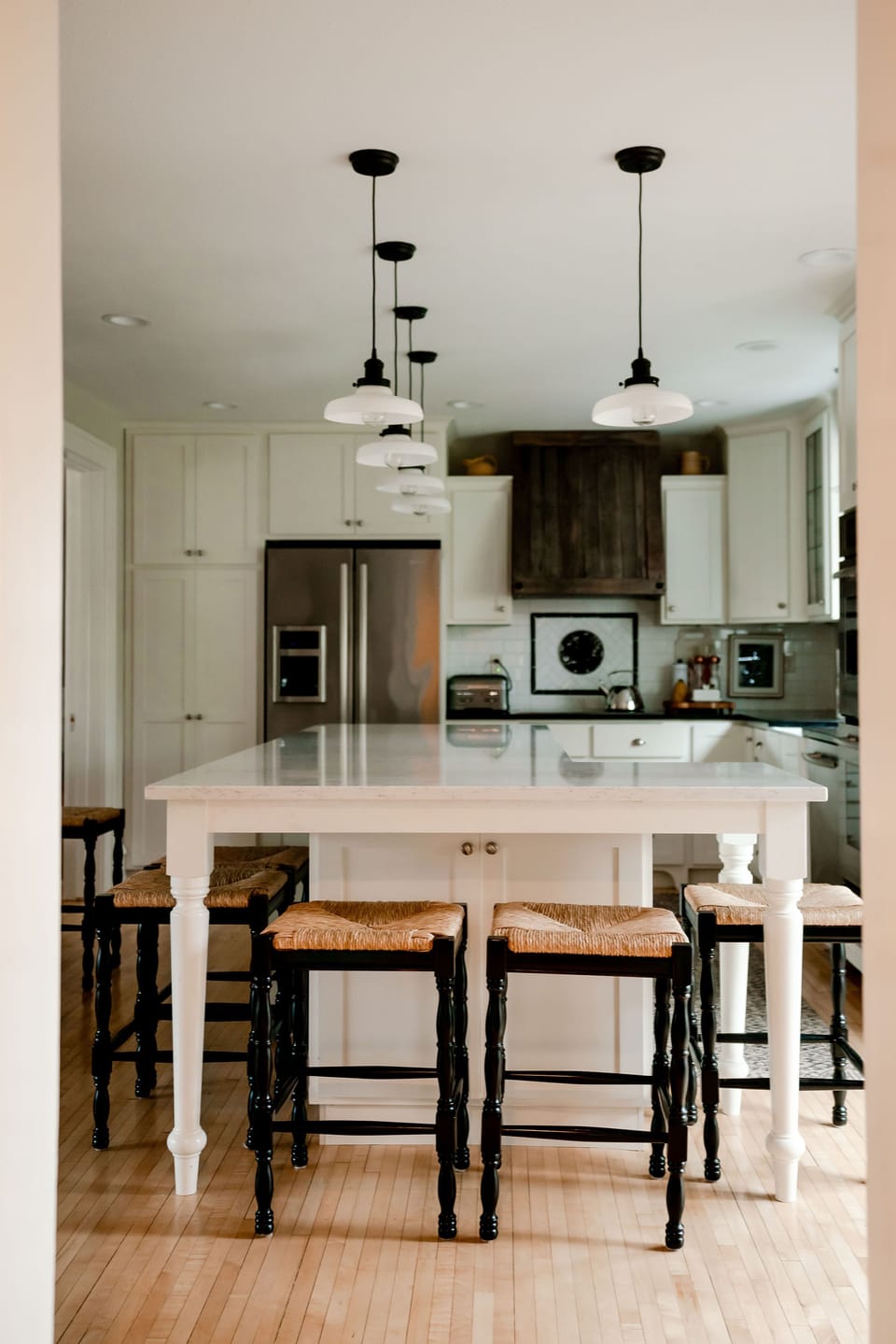 Completely renovated kitchen with owner's vintage wood from ranch.  