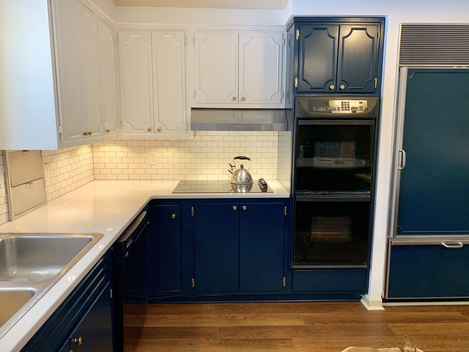 Kitchen with fireplace
