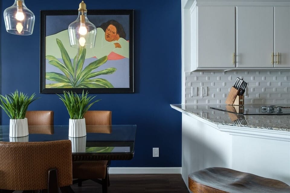 Dine in style! Enjoy meals in our chic dining area with modern finishes, perfect for gathering.