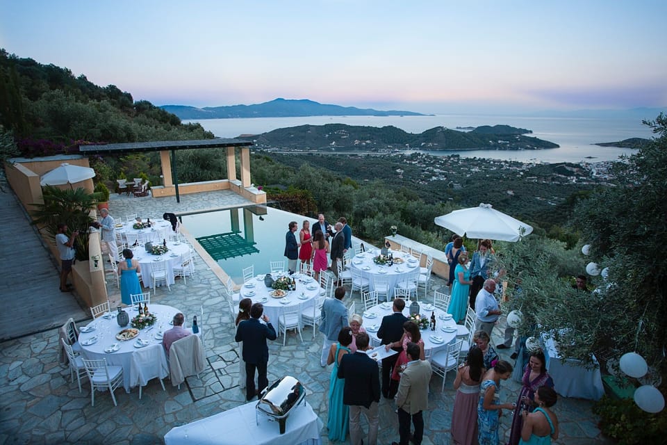 Wedding reception at pool-side