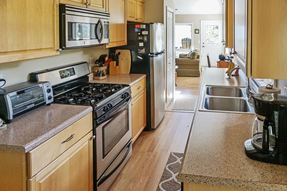 Clean and spacious, this kitchen has everything you need.