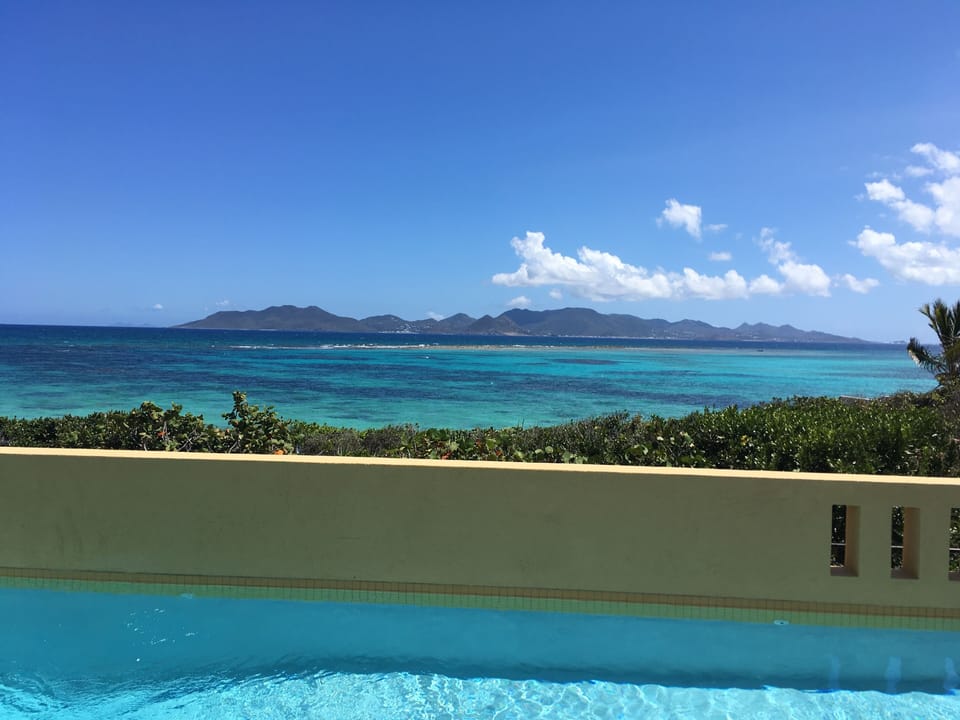 Swimming Pool & View of French St. Martin from Pool Terrace