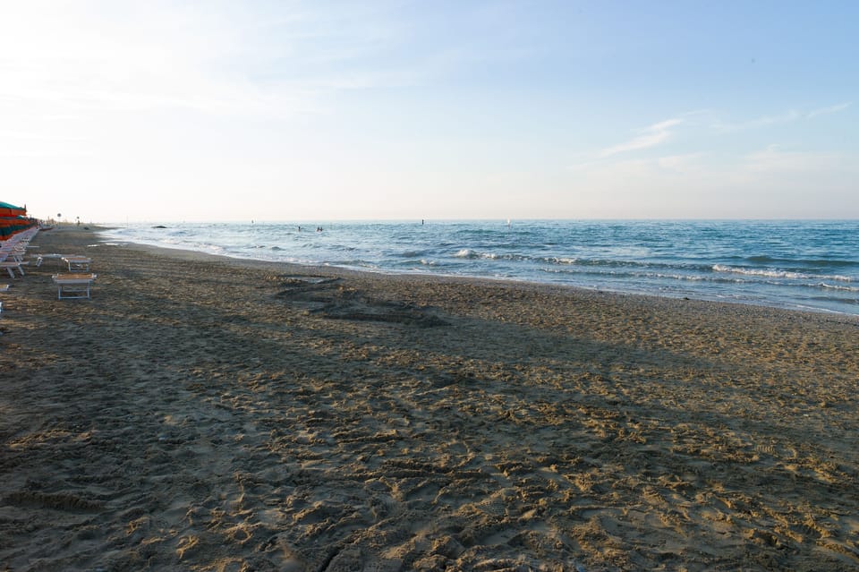 The nearby beach