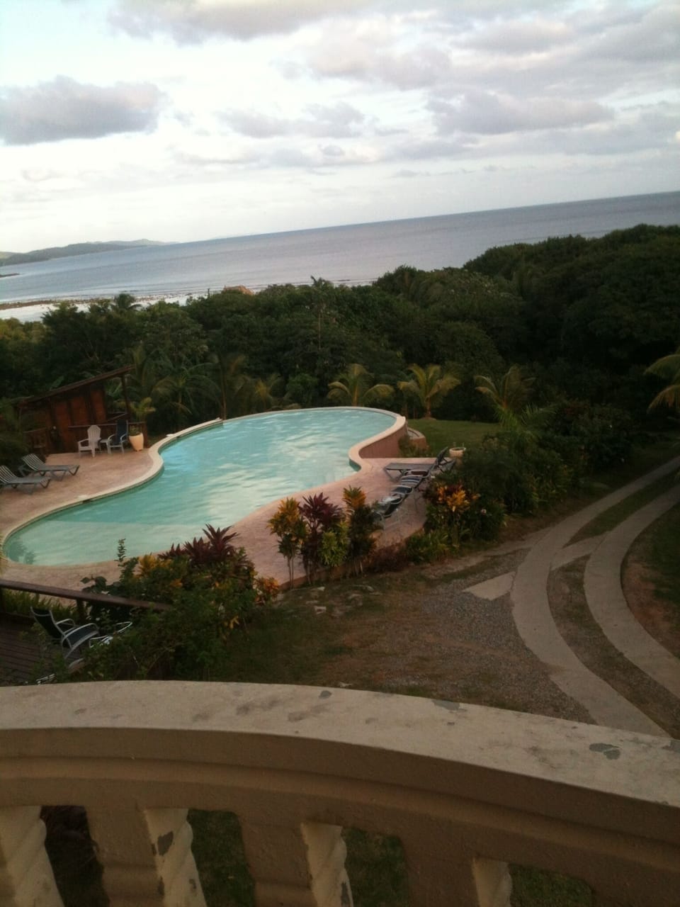 View of pool & sea from condo balcon