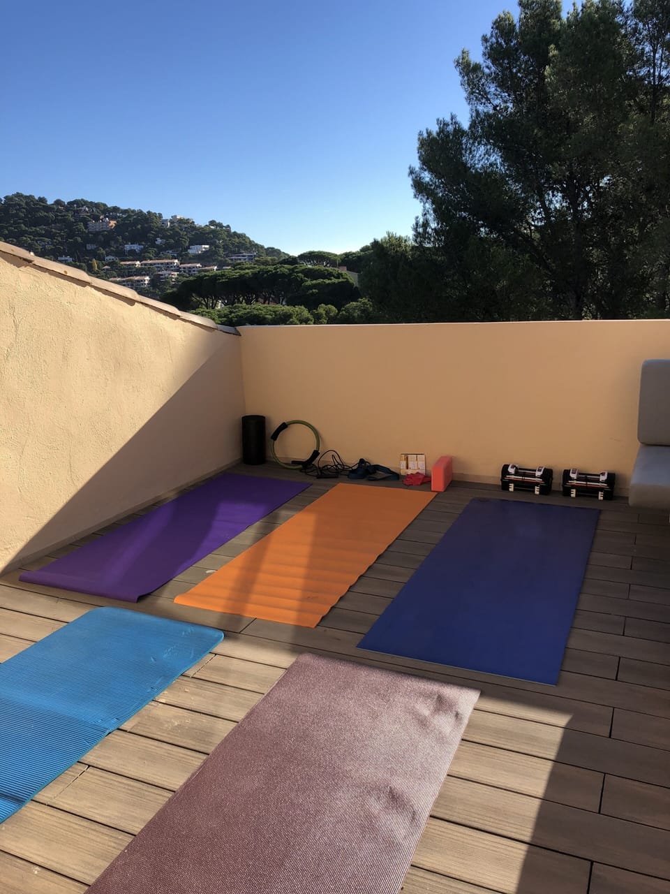 Yoga/exercise on the other side of the roof deck.