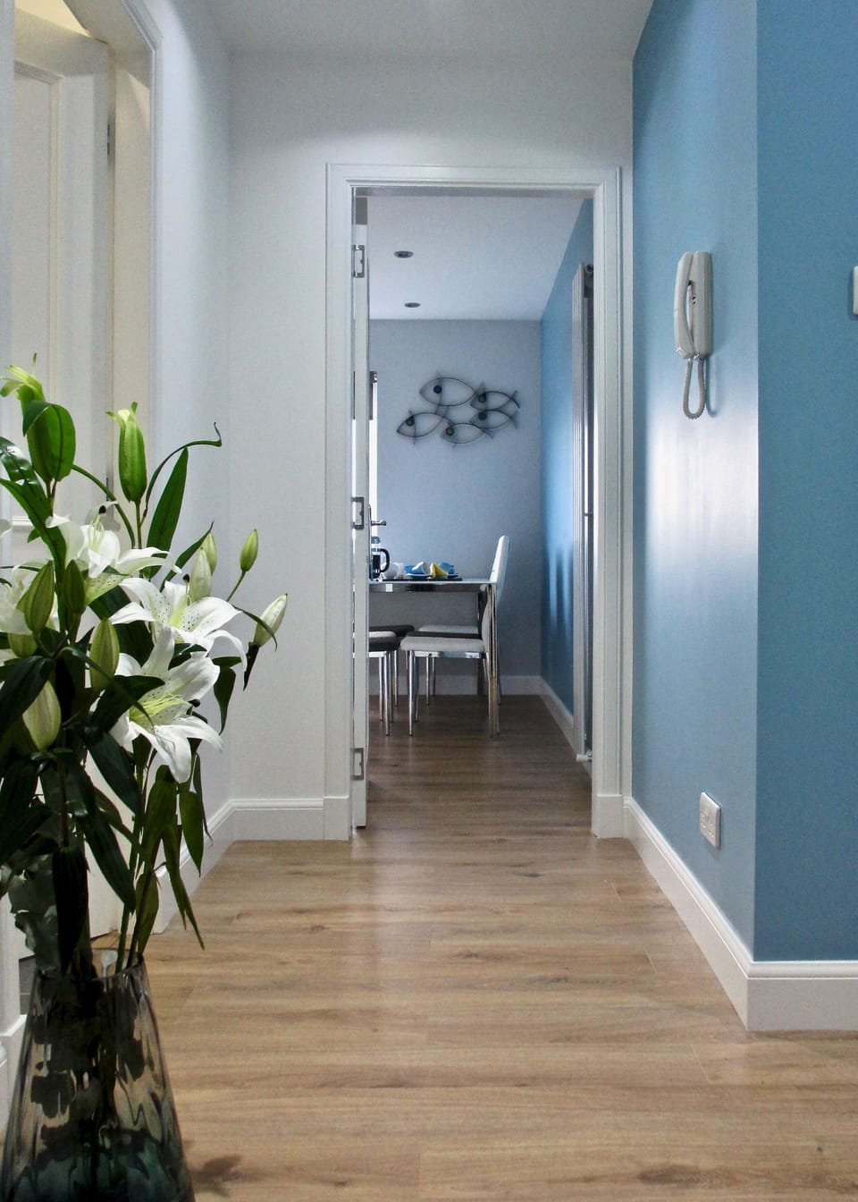 Hall leading to kitchen dining