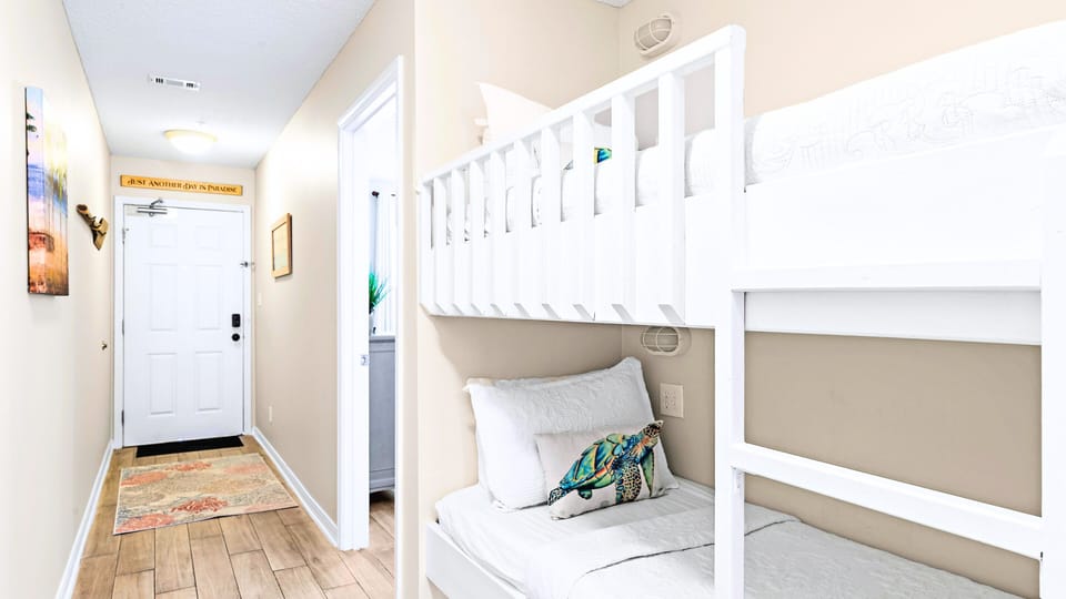 Built-in bunks give the kids a space all their own.