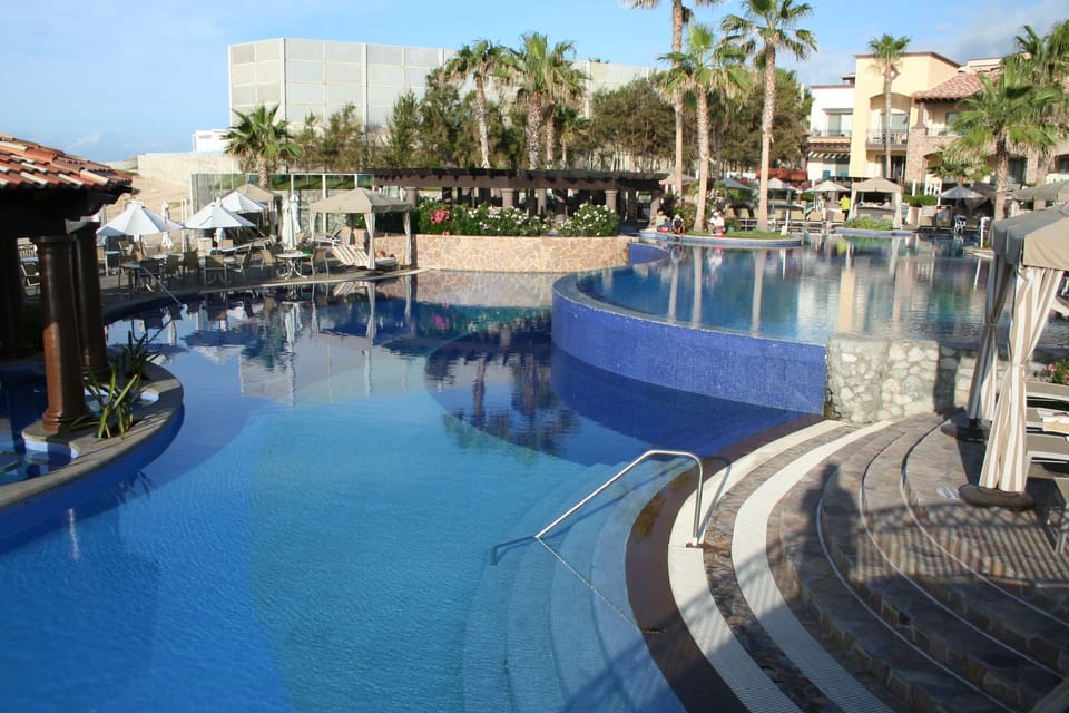 Infinity pool above lower pool.