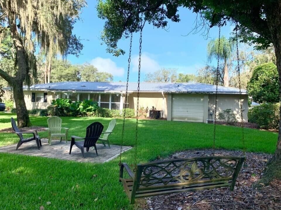 Nicely shaded back yard.