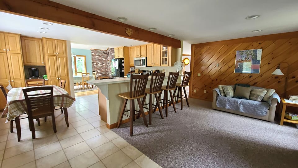 Family room just off kitchen
