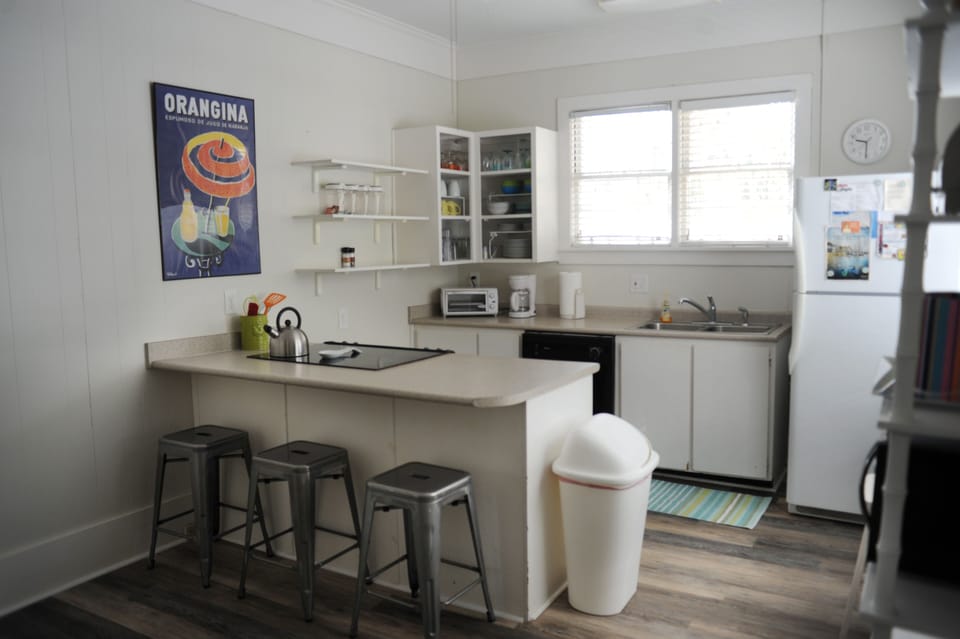 Kitchen is light and bright