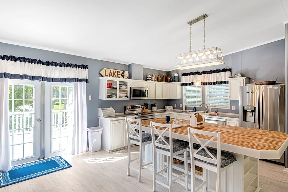 Large, open kitchen, fully furnished.  .