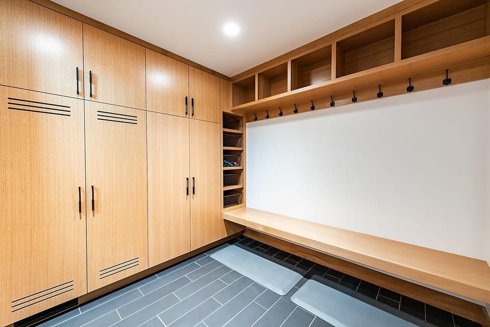 Ski prep and storage area