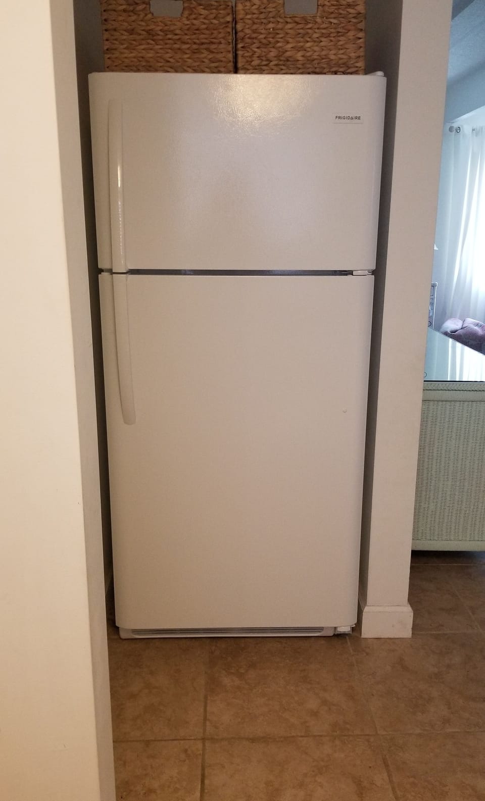 Refrigerator with ice maker. 