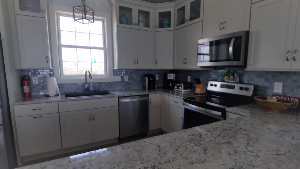 Kitchen, Upper cabinets backlit at night!