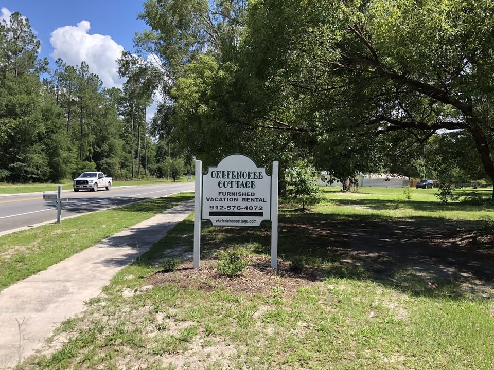 Sign in front of house
