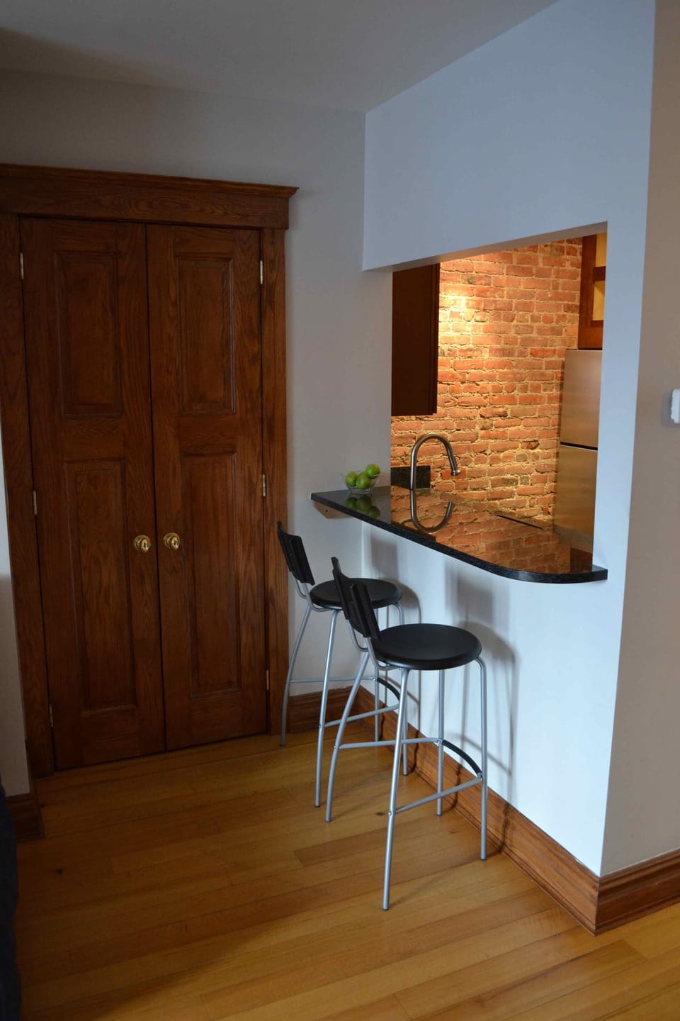 Counter with bar stools