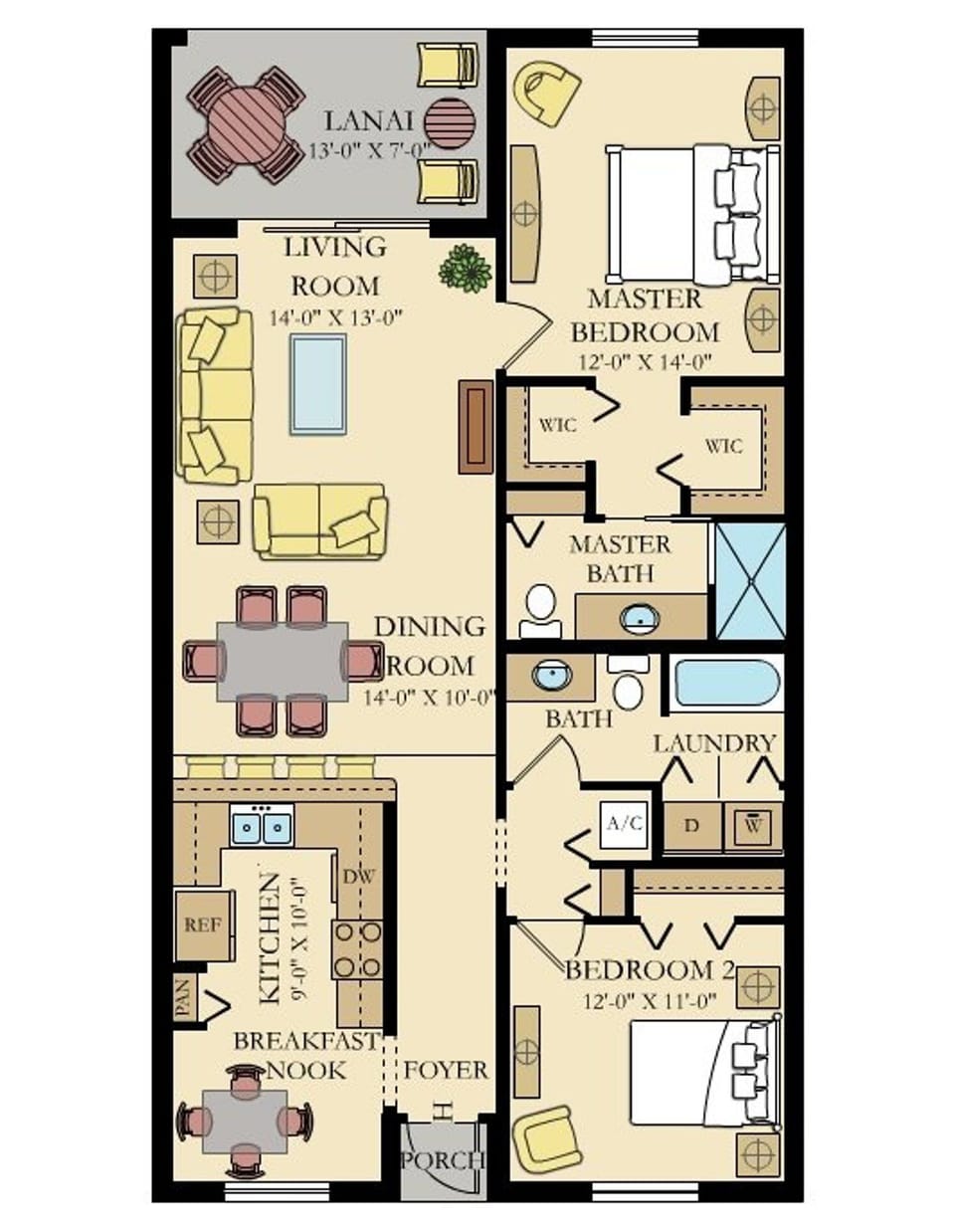 Unit Floorplan with furniture example