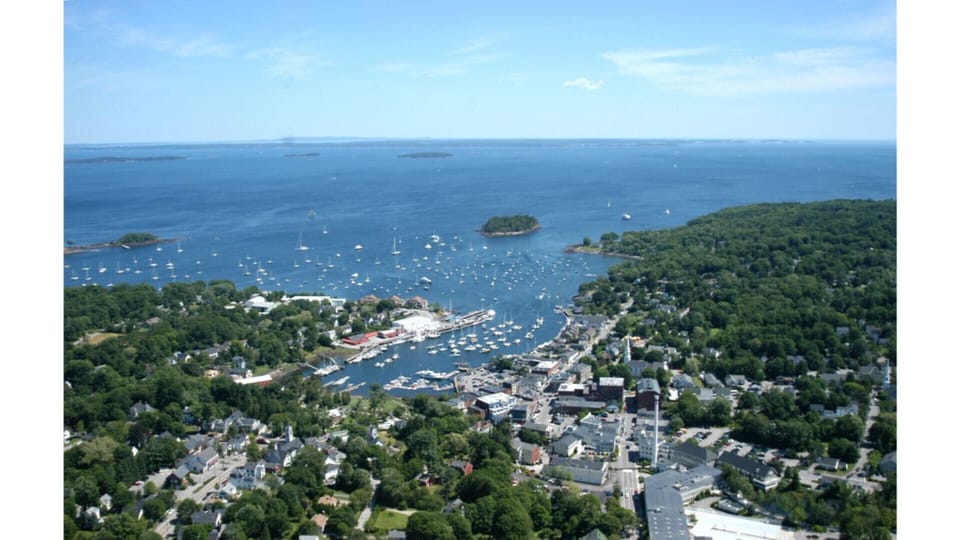 Camden Harbor from top of Mt. Battie.