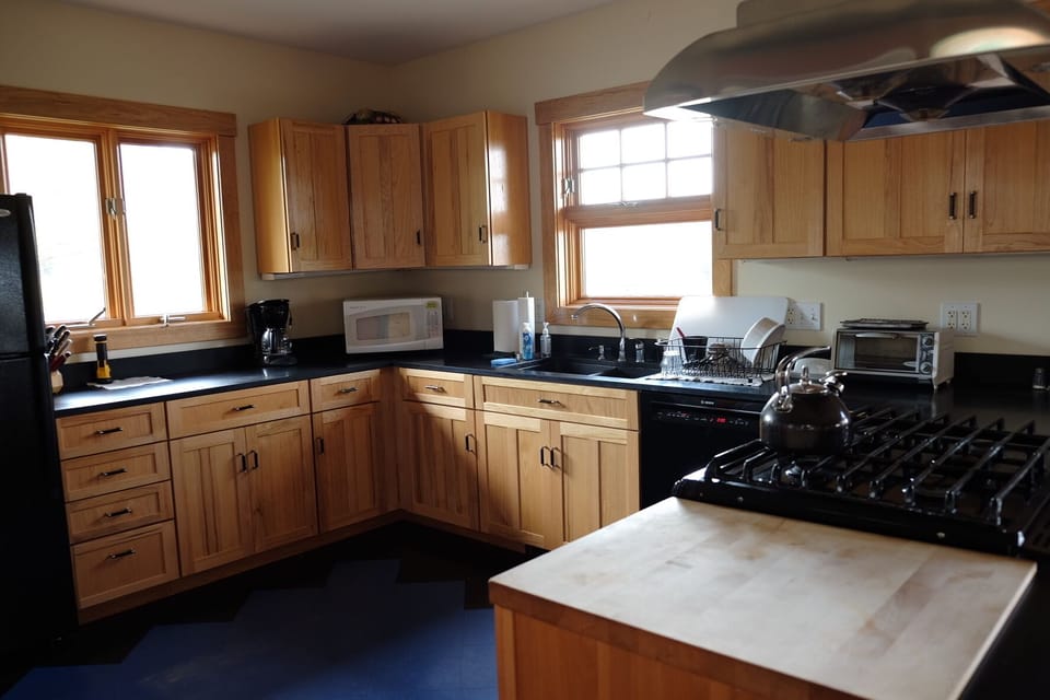 Highly functional kitchen has great views too!