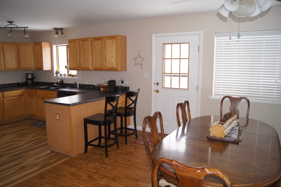 Dining area and kitchen