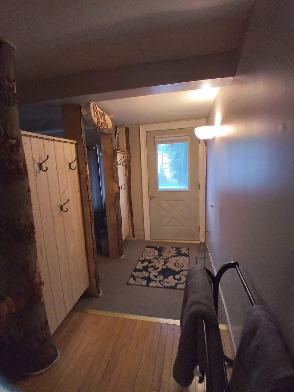 Hallway to front door and bunk house