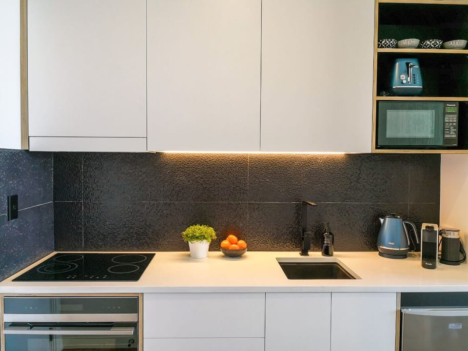 Self-catering is easy. Fully equipped kitchen with quality appliances. 