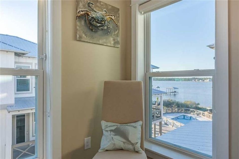 Water views from the bedroom
