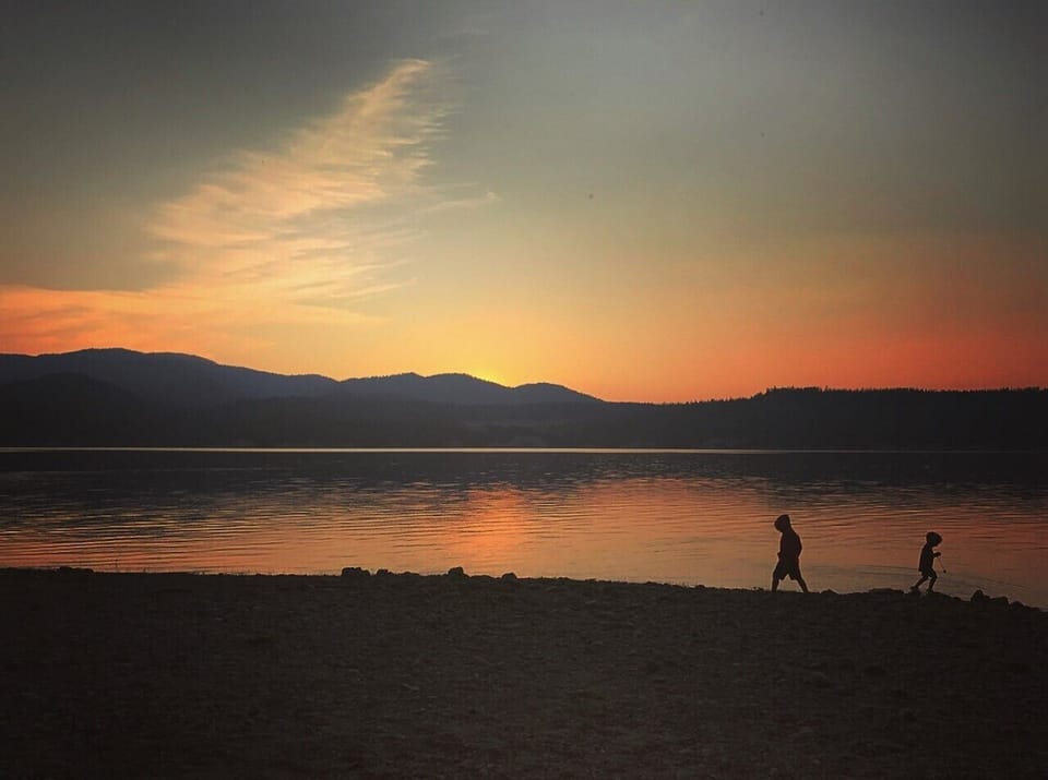 Kids at sunset