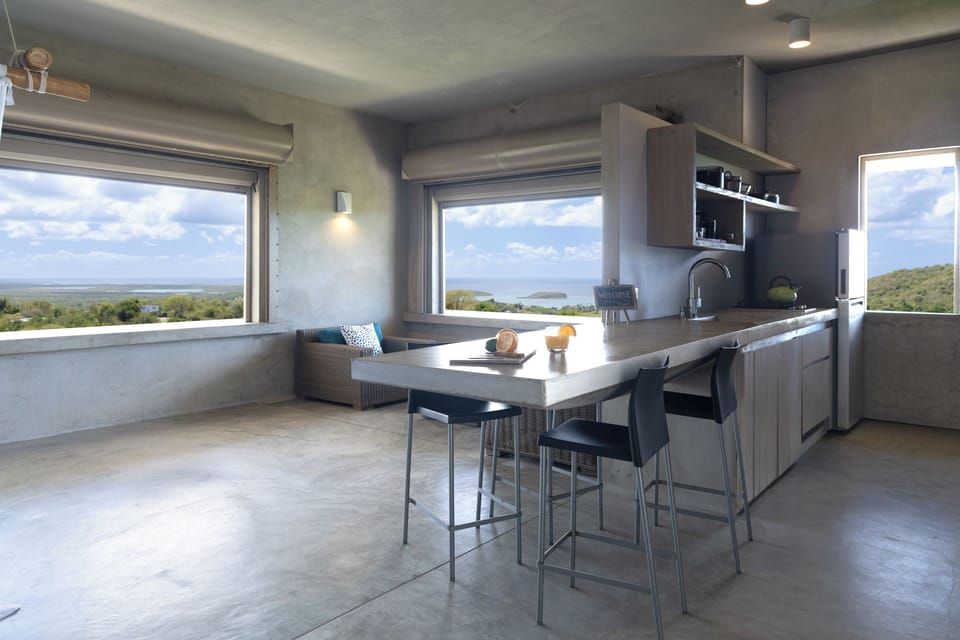 Upper casita kitchenette and lounge area
