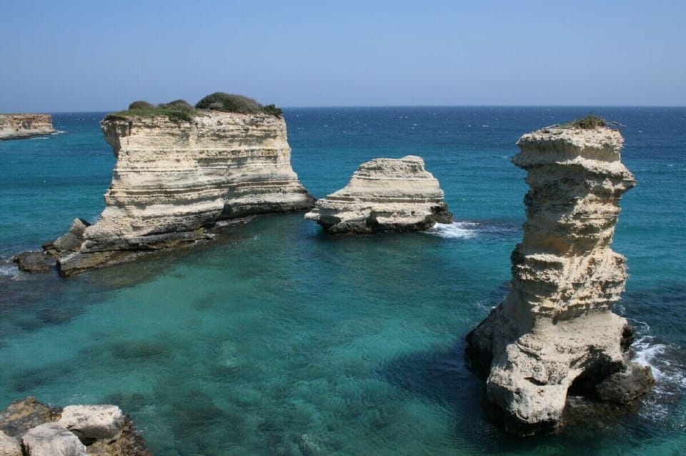 Pinnacle rocks on the rugged Salento coastline