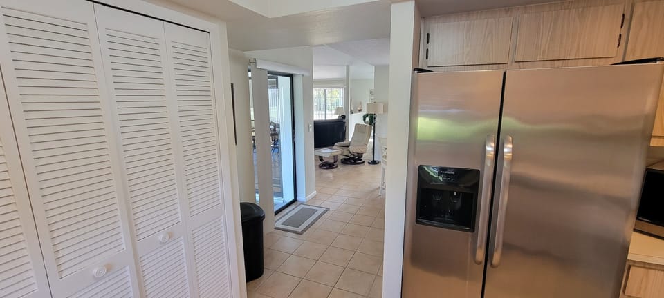 Looking from kitchen into living area.