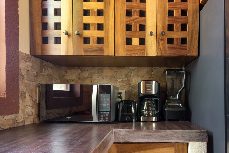 Microwave, toaster, coffee maker, and Ninja blender