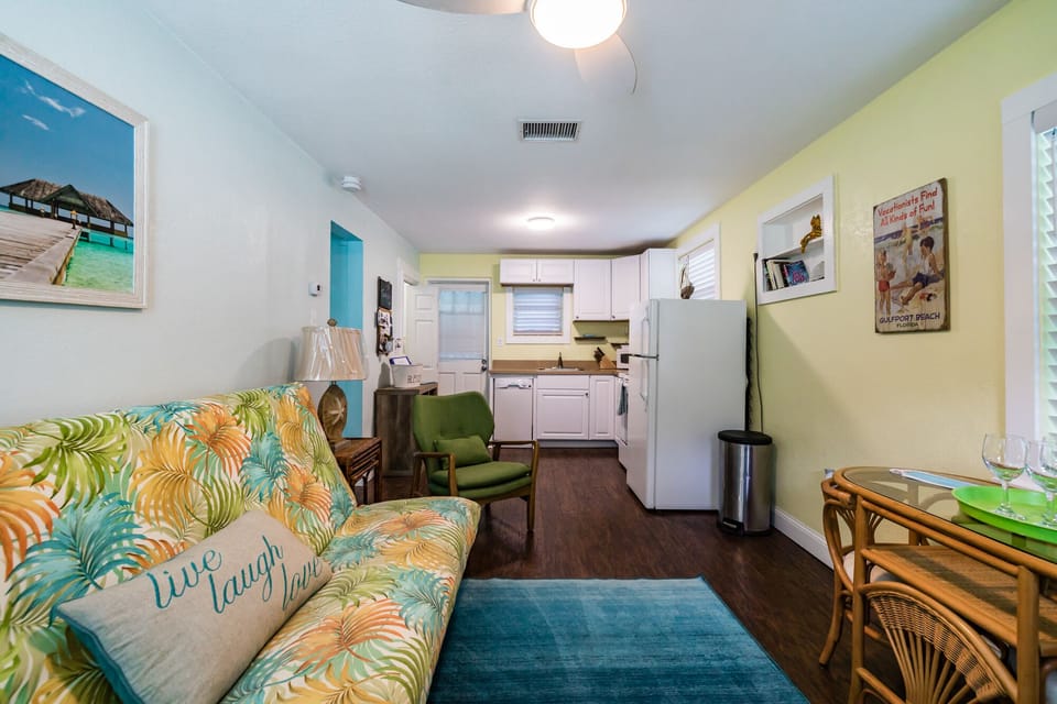 living room and kitchen