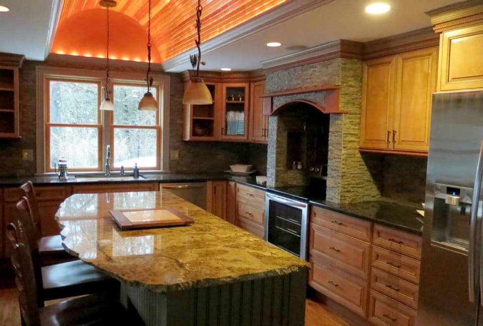 A spectacular kitchen with river views, high end appliances and cookware.