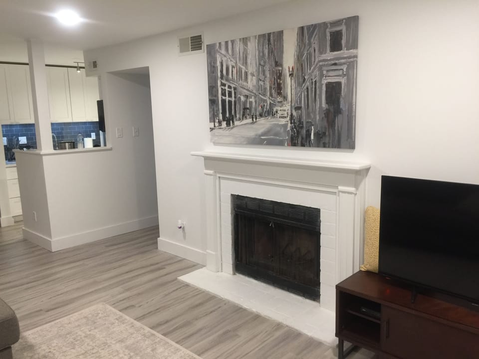 Den with 50" smart tv and cable