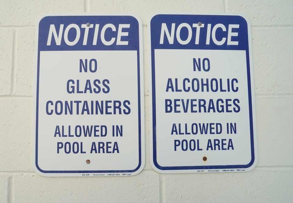 Pool area restrictions