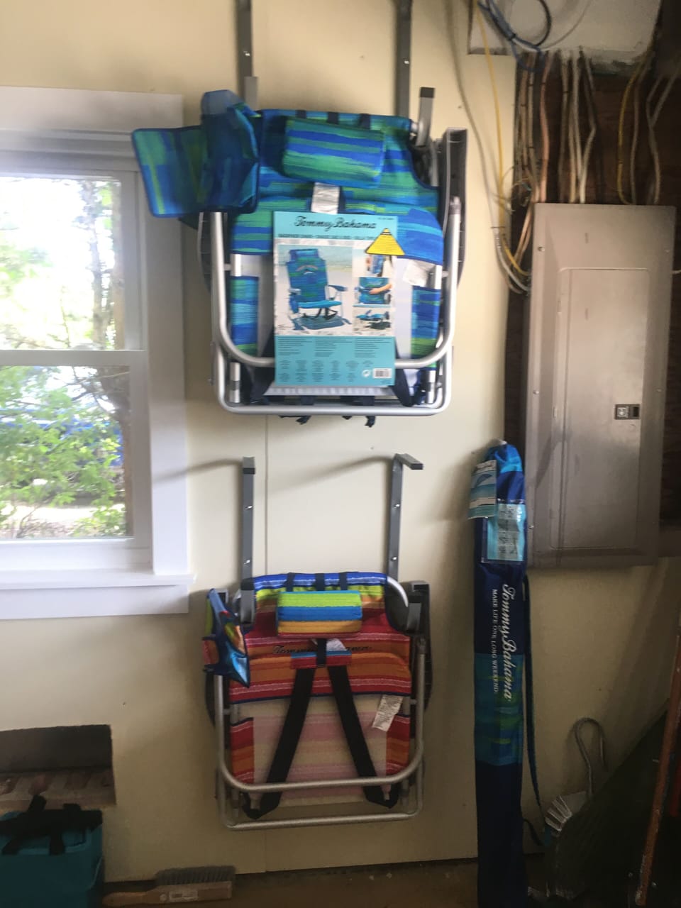 Six Tommy Bahama chairs, umbrella, beach tent.